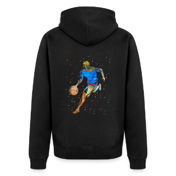 Basketball - Veste à capuche bio Premium Unisexe - noir - Dos - Nico (187cm)