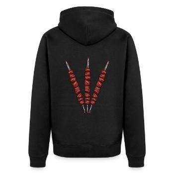 Shashlik saying in Russian for Russian grilling - Unisex Premium Organic Zip Hoodie - black - Back - Nico (187cm)