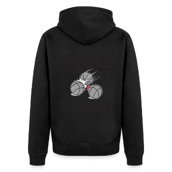 Légende de la pétanque disant boule de pétanque avec Jack Bocci - Veste à capuche bio Premium Unisexe - noir - Dos - Nico (187cm)
