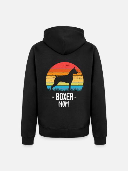 Boxer Dog - Unisex Premium Organic Zip Hoodie - black