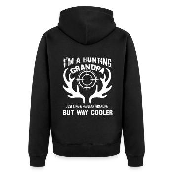 Hunting Hunting Grandpa Cooler - Unisex Premium Organic Zip Hoodie - black - Back - Nico (187cm)