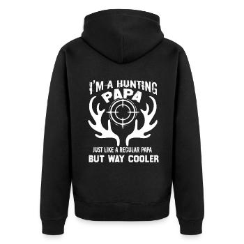 Hunting Hunting Papa Cooler - Unisex Premium Organic Zip Hoodie - black - Back - Nico (187cm)
