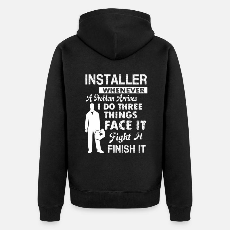Installer Installer Solves Problem - Unisex Premium Organic Zip Hoodie - black