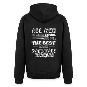 Best Men Become Materials Engineer - Unisex Premium Organic Zip Hoodie - black - Back - Nico (187cm)