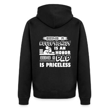 Receptionist Receptionist Dad - Unisex Premium Organic Zip Hoodie - black - Back - Nico (187cm)
