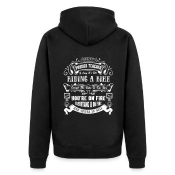 Physics Teacher Physics Teacher Is Easy - Unisex Premium Organic Zip Hoodie - black - Back - Nico (187cm)