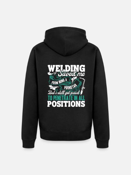 Welding Welding Save Me - Unisex Premium Organic Zip Hoodie - black