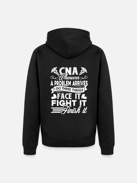 CNA CNA Solves Problem - Unisex Premium Organic Zip Hoodie - black