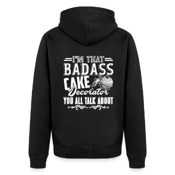 Cake Decorator Badass Cake Decorator - Unisex Premium Organic Zip Hoodie - black - Back - Nico (187cm)