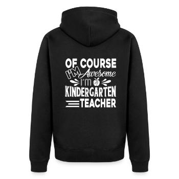 Kindergarten Teacher Awesome Kindergarten Teacher - Unisex Premium Organic Zip Hoodie - black - Back - Nico (187cm)