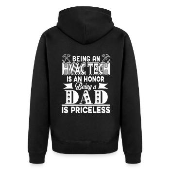 HVAC Technician HVAC Tech Dad - Unisex Premium Organic Zip Hoodie - black - Back - Nico (187cm)