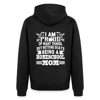 Homeschool Proud Homeschool Mom - Unisex Premium Organic Zip Hoodie - black - Back - Nico (187cm)
