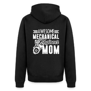 Mechanical Engineer Mechanical Engineer Mom - Unisex Premium Organic Zip Hoodie - black - Back - Nico (187cm)