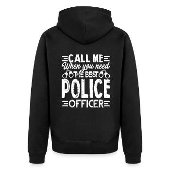 Police Officer Best Police Officer - Unisex Premium Organic Zip Hoodie - black - Back - Nico (187cm)