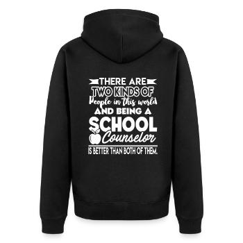 School Counselor Being A School Counselor - Unisex Premium Organic Zip Hoodie - black - Back - Nico (187cm)