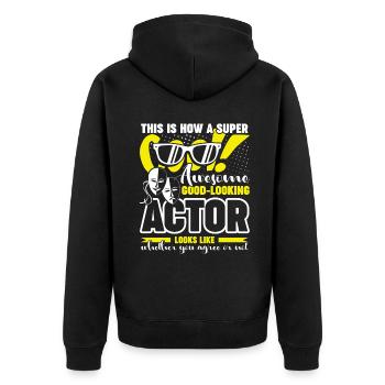 Actor Awesome Actor Looks Like - Unisex Premium Organic Zip Hoodie - black - Back - Nico (187cm)