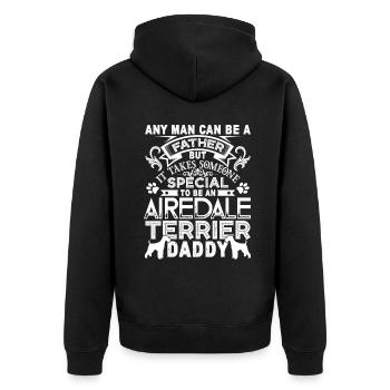 Airedale Terrier Airedale Terrier Daddy - Unisex Premium Organic Zip Hoodie - black - Back - Nico (187cm)
