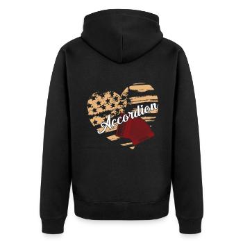 Accordion Accordion Flag - Unisex Premium Organic Zip Hoodie - black - Back - Nico (187cm)