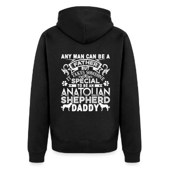 Anatolian Shepherd Anatolian Shepherd Daddy - Unisex Premium Organic Zip Hoodie - black - Back - Nico (187cm)