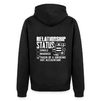 Accountant Accountant Relationship Status - Unisex Premium Organic Zip Hoodie - black - Back - Nico (187cm)