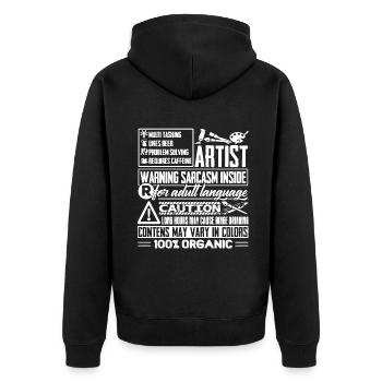 Artist Multitasking Job - Unisex Premium Organic Zip Hoodie - black - Back - Nico (187cm)