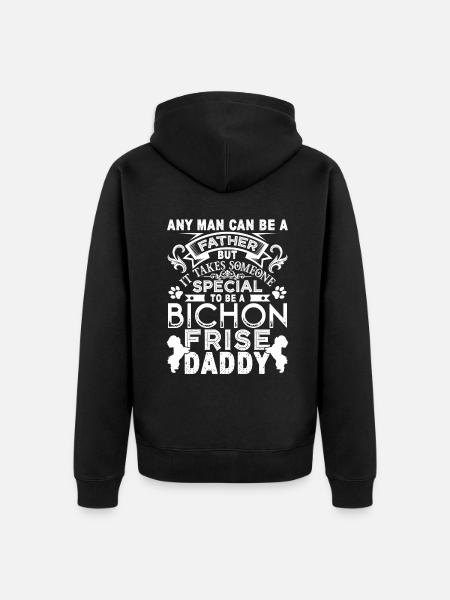 Bichon Frise Bichon Frise Daddy - Unisex Premium Organic Zip Hoodie - black