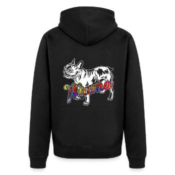 French Bulldog French Bulldog Mama - Unisex Premium Organic Zip Hoodie - black - Back - Nico (187cm)