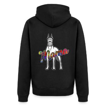 Great Dane Great Dane Mama - Unisex Premium Organic Zip Hoodie - black - Back - Nico (187cm)