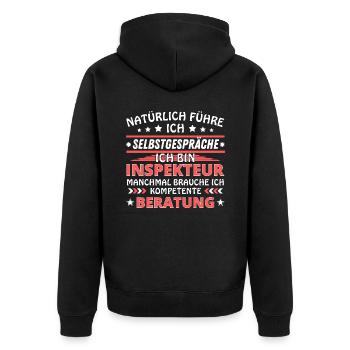 Je me parle à vous-même - Édition Inspecteur - Veste à capuche bio Premium Unisexe - noir - Dos - Nico (187cm)