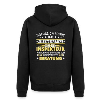 I'm Talking to Yourself - Inspector Edition - Unisex Premium Organic Zip Hoodie - black - Back - Nico (187cm)