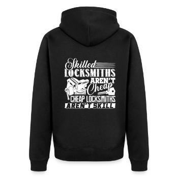 Locksmith Skilled Locksmiths Aren't Cheap - Unisex Premium Organic Zip Hoodie - black - Back - Nico (187cm)