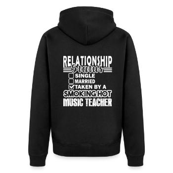 Music Teacher Music Teacher Relationship Status - Unisex Premium Organic Zip Hoodie - black - Back - Nico (187cm)