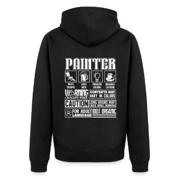 Painter Painter Solve Problems - Unisex Premium Organic Zip Hoodie - black - Back - Nico (187cm)