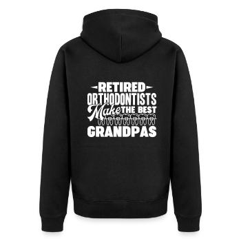 Orthodontist Retired Orthodontist Grandpa - Unisex Premium Organic Zip Hoodie - black - Back - Nico (187cm)