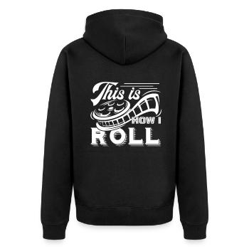 Photographer Photographer This Is How I Roll - Unisex Premium Organic Zip Hoodie - black - Back - Nico (187cm)
