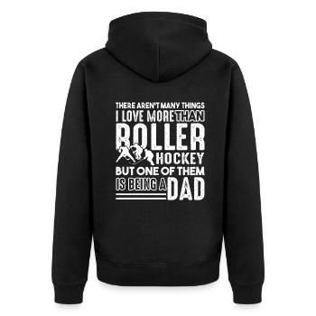 Roller Hockey Love Roller Hockey And Being Dad - Unisex Premium Organic Zip Hoodie - black - Back - Nico (187cm)