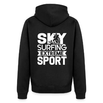 Sky Surfing Sky Surfing Extreme Sport - Unisex Premium Organic Zip Hoodie - black - Back - Nico (187cm)