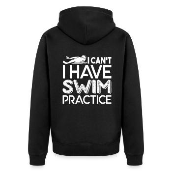 Swimming I Have Swim Practice - Unisex Premium Organic Zip Hoodie - black - Back - Nico (187cm)