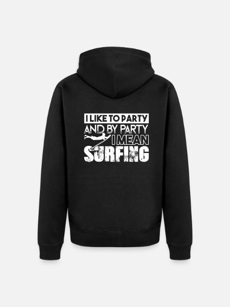 Surfing I Like To Surfing - Unisex Premium Organic Zip Hoodie - black