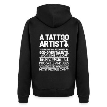 Tattoo Artist Tattoo Artist Talents - Unisex Premium Organic Zip Hoodie - black - Back - Nico (187cm)