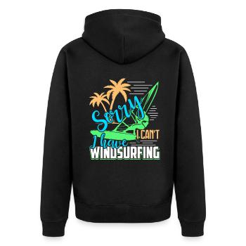 Windsurfing I Have Windsurfing - Unisex Premium Organic Zip Hoodie - black - Back - Nico (187cm)