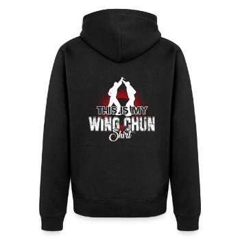 Wing Chun This Is My Wing Chun Shirt - Unisex Premium Organic Zip Hoodie - black - Back - Nico (187cm)