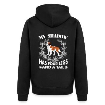 American Bulldog Has Four Legs And A Tail - Unisex Premium Organic Zip Hoodie - black - Back - Nico (187cm)