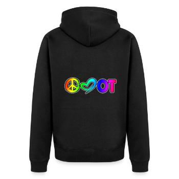 Occupational Therapy Peace - Unisex Premium Organic Zip Hoodie - black - Back - Nico (187cm)
