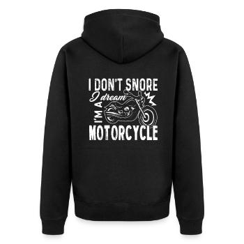 I Dream I'm A Motorcycle - Unisex Premium Organic Zip Hoodie - black - Back - Nico (187cm)