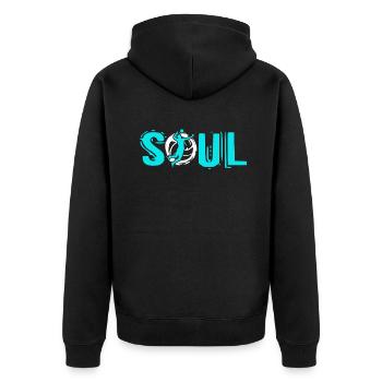 Volleyball Soul - Unisex Premium Organic Zip Hoodie - black - Back - Nico (187cm)