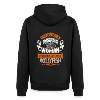 I'm In Love With Goldfish - Unisex Premium Organic Zip Hoodie - black - Back - Nico (187cm)