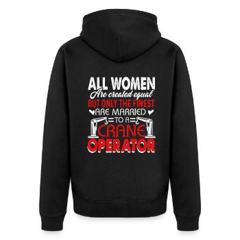 Crane Operator Married A Crane Operator - Unisex Premium Organic Zip Hoodie - black - Back - Nico (187cm)