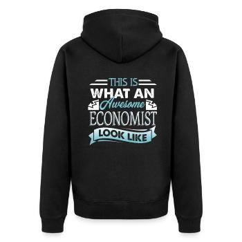 This Is What An Awesome Economist Look Like - Unisex Premium Organic Zip Hoodie - black - Back - Nico (187cm)
