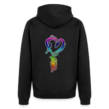 Trumpet Rainbow Colorful - Unisex Premium Organic Zip Hoodie - black - Back - Nico (187cm)